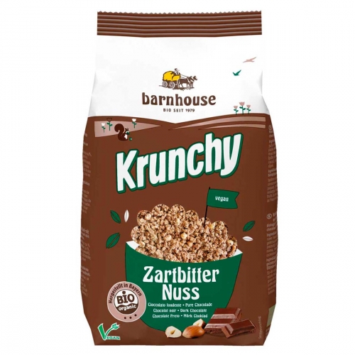 Krunchy choco (puur)+noten van Barnhouse, 6 x 375 g